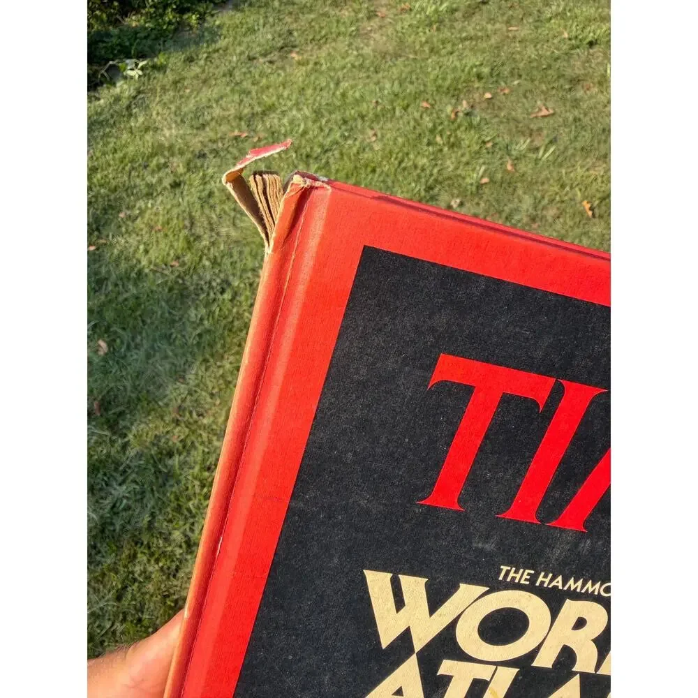 Mid Century Vintage 1980 TIME - The Hammond World Atlas Hardcover Book, Vintage